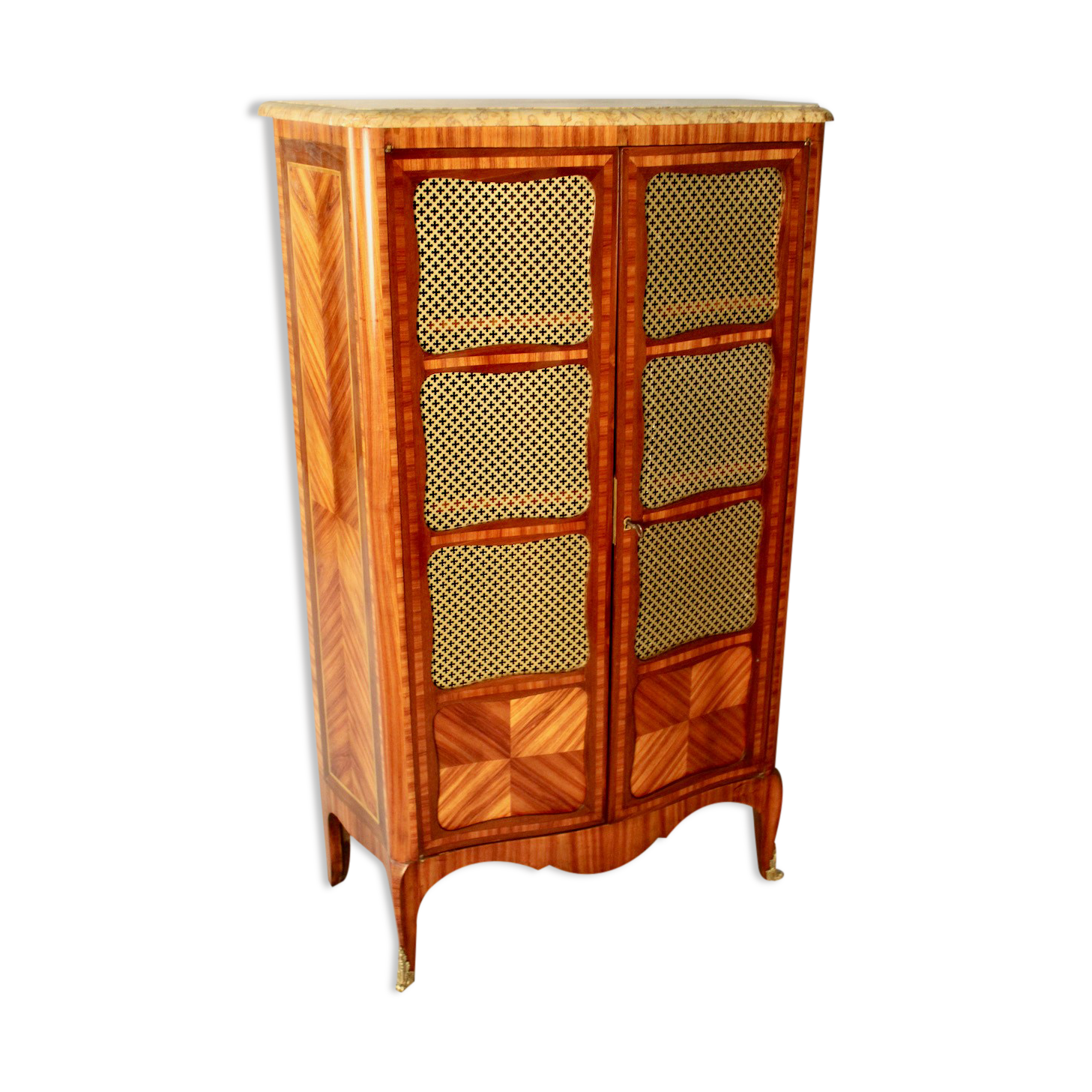 Showcase library mesh marquetée louis xv