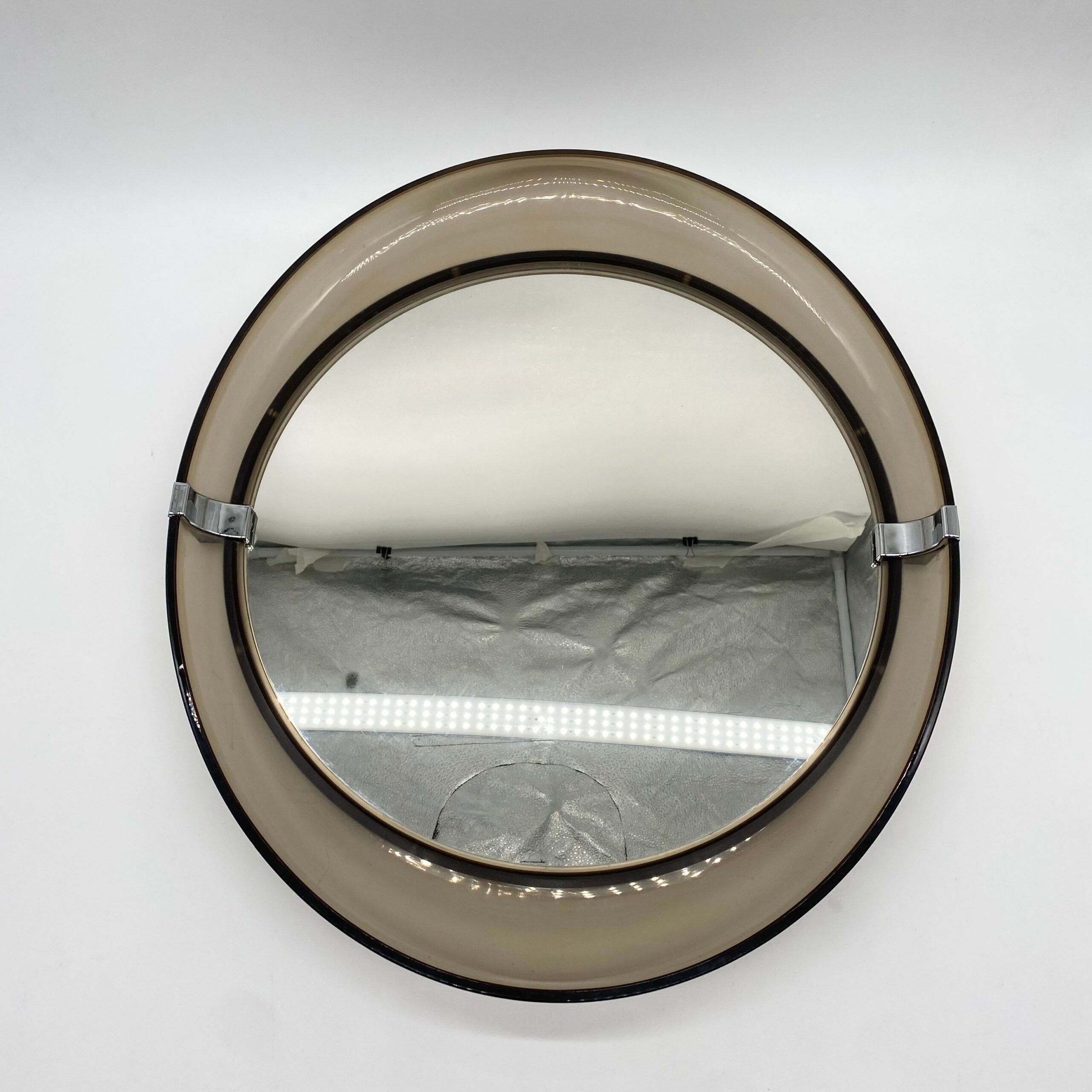 "Space Age" mirror in smoked plexiglass – 1970s