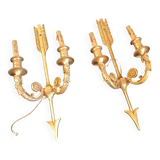 Paire d'appliques en bronze doré style empire.