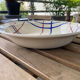 Antique Badonvillier round dish, red and blue intersecting lines