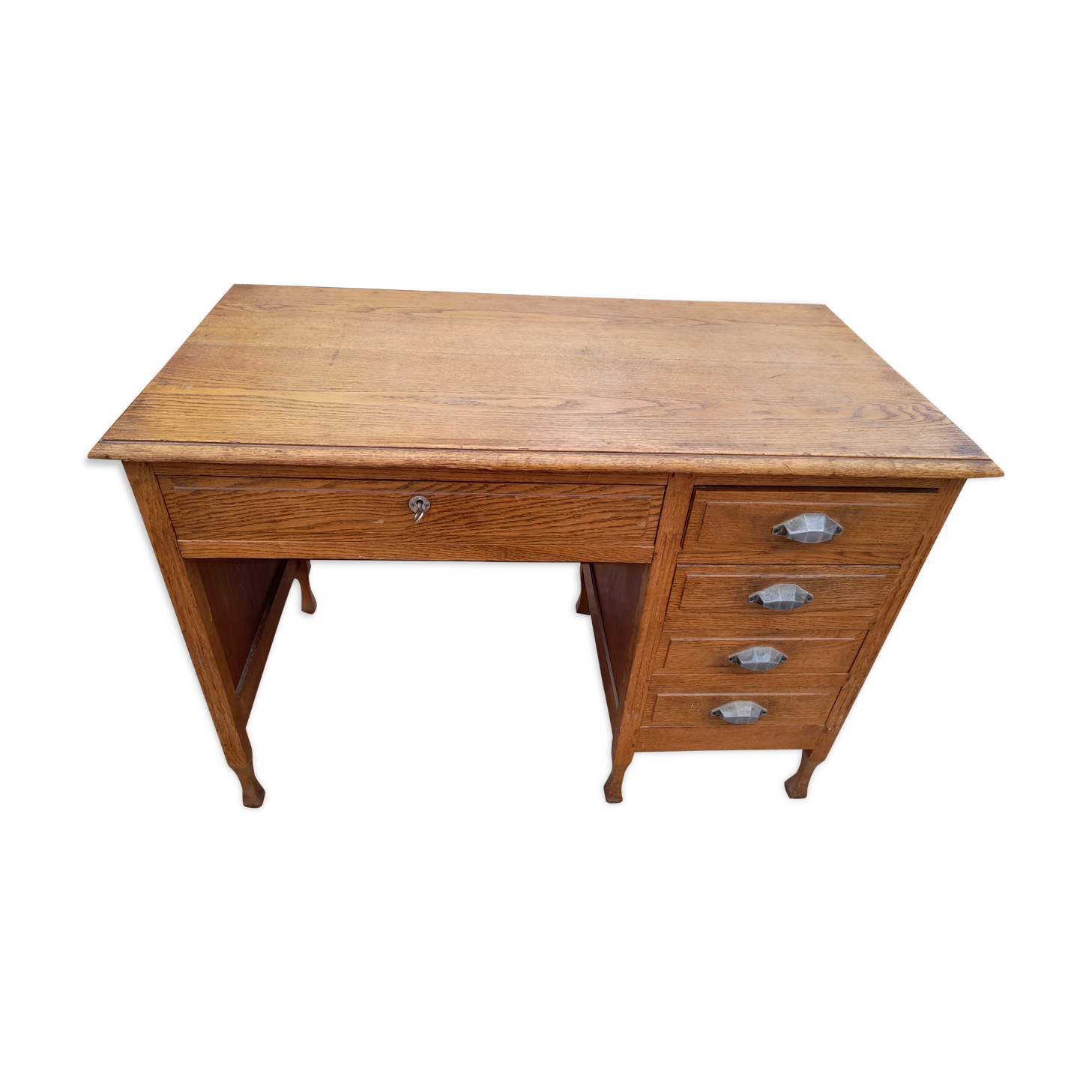 Old 1950 oak desk 5 drawers