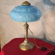 Bronze and blue opaline lamp 42x24