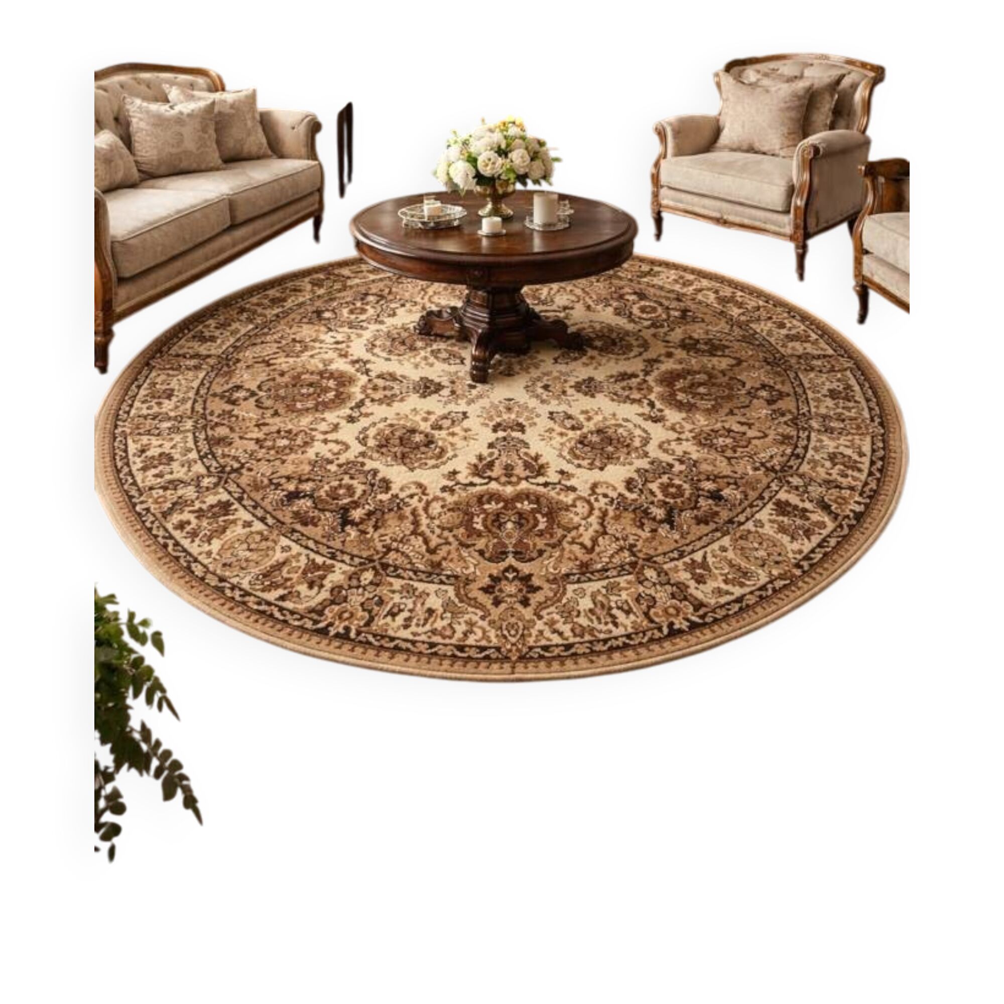 Circular oriental rug