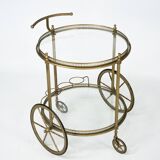 Vintage Brass Bar Cart by Cesare Lacca, Italy, 1950s.