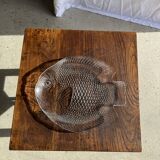 Large fish plate transparent glass Arcoroc vintage L38.5