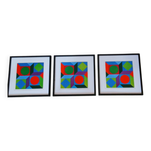 Triptyque Art Optique - victor