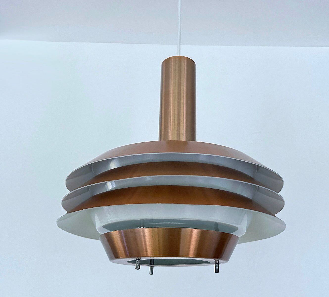 Mid-century modern Danish copper pendant light, 1970s