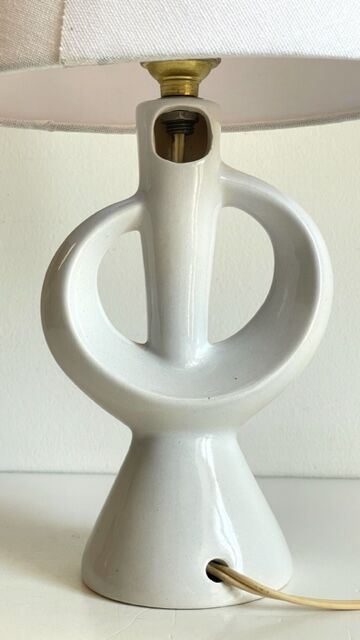 Vintage design enamelled ceramic lamp