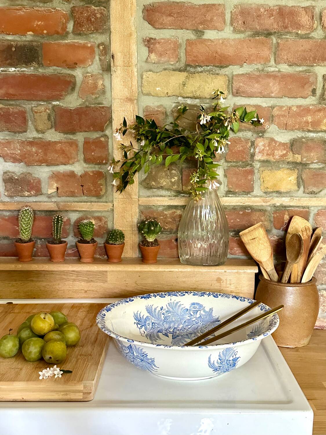 Large old ceramic salad bowl