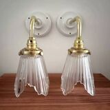 Pair of Art Deco glass wall sconces