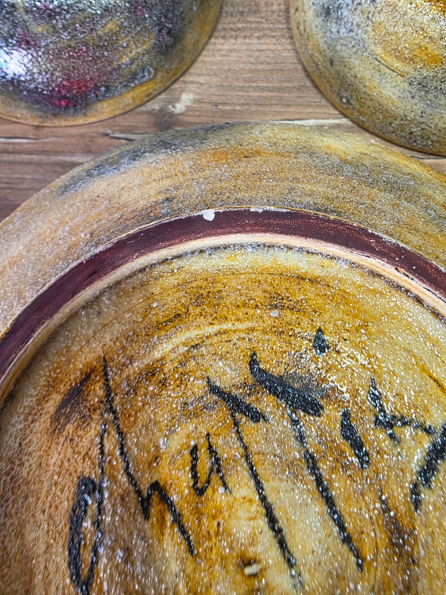 Magnificent vintage service in Vallauris fat lava from the 60s-70s, signed.