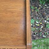 Chiffonnier vintage en rotin et pieds compas 1950