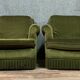 J. Prévost Paris: magnificent pair of velvet toad armchairs from Genoa