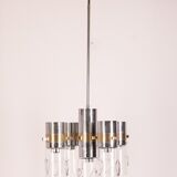 Lustre des années 70 en métal et verre Sicolari