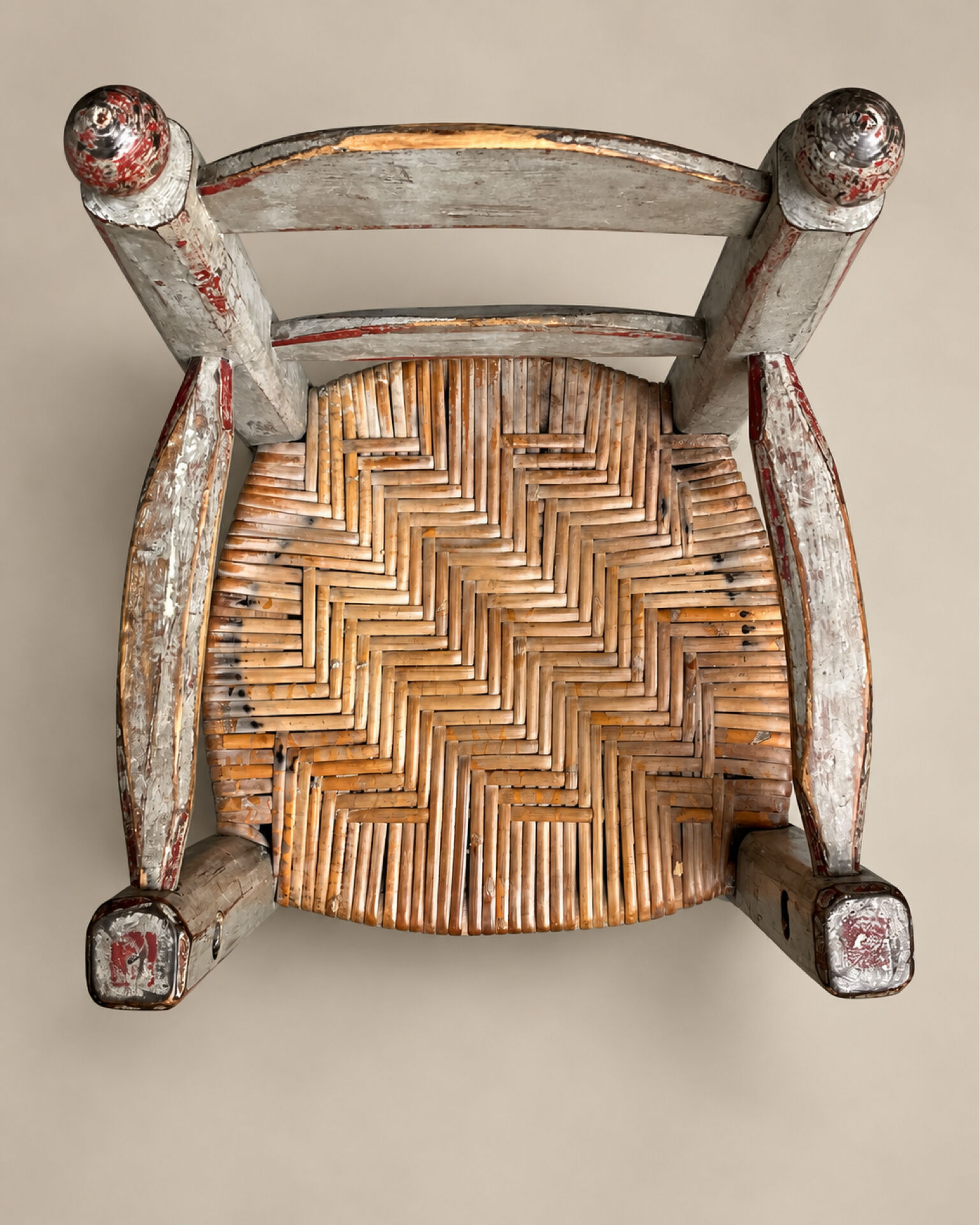 Small antique polychrome children's chair – French folk art