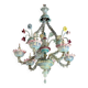 Venetian Rezzonico chandelier in multi-colored Murano glass, circa 1900