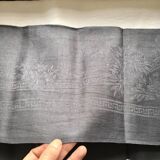 Old embroidered table napkin MA dark grey