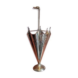 Golden metal umbrella holder dog head