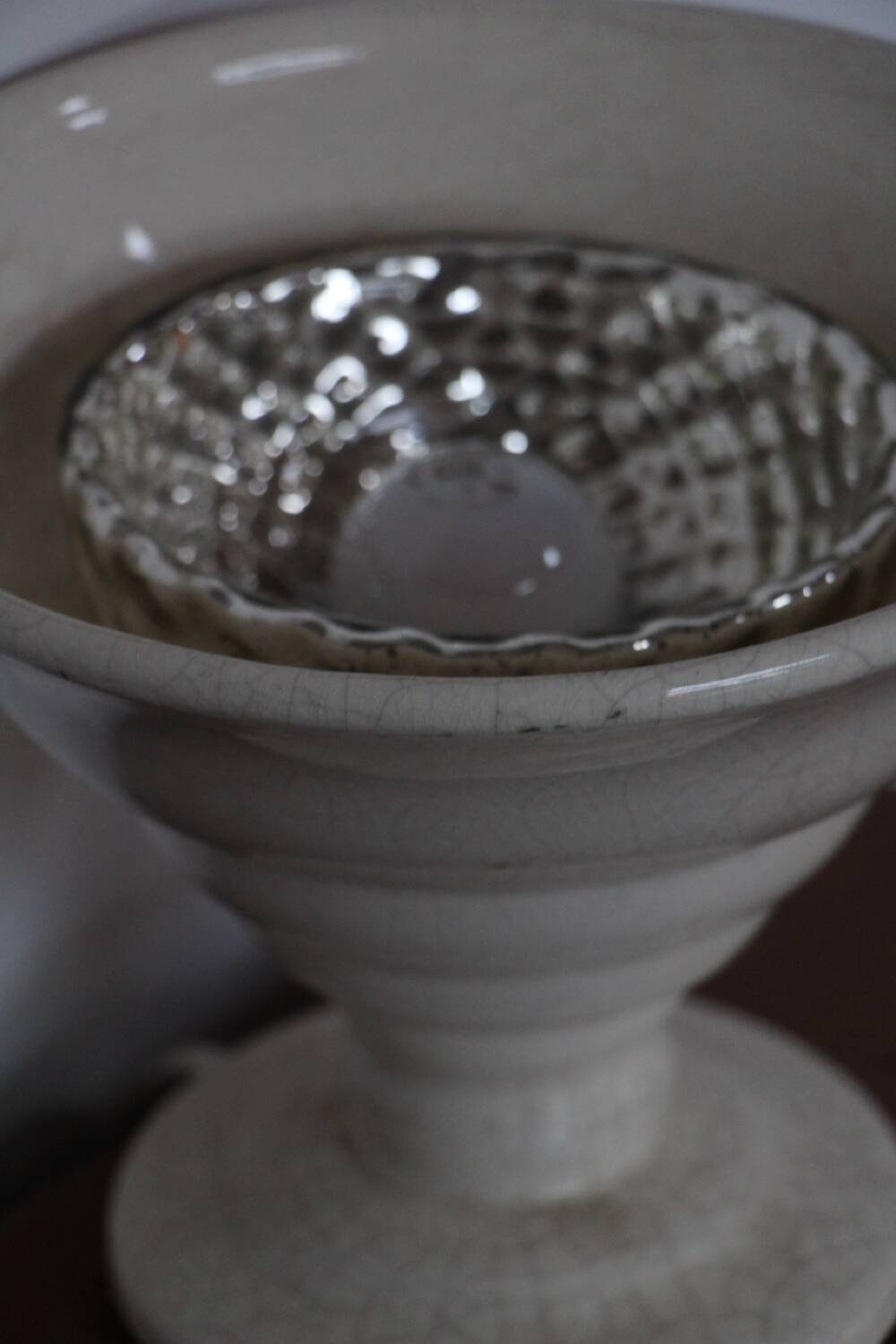 Art Deco cracked torchiere lamp France 1930