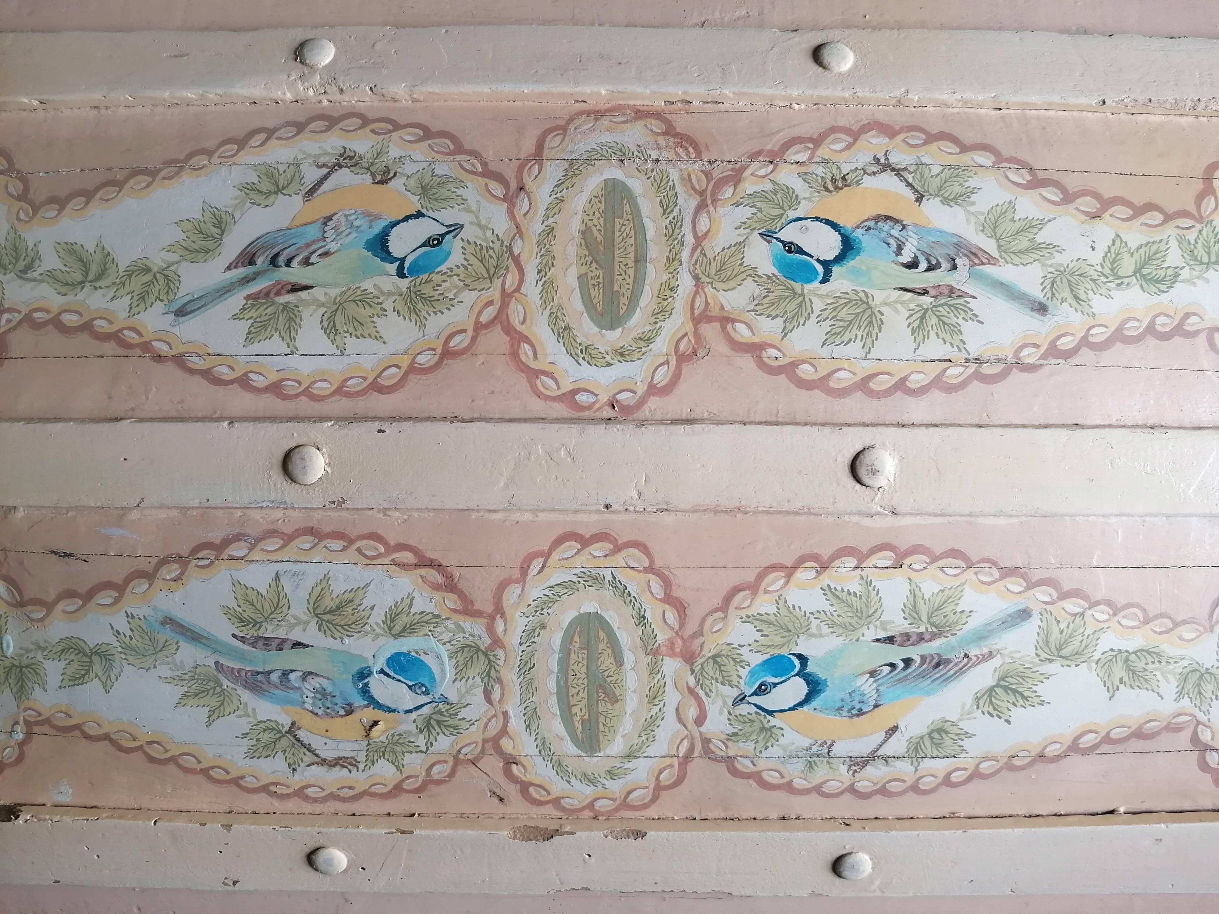 Painted wooden mallet birds