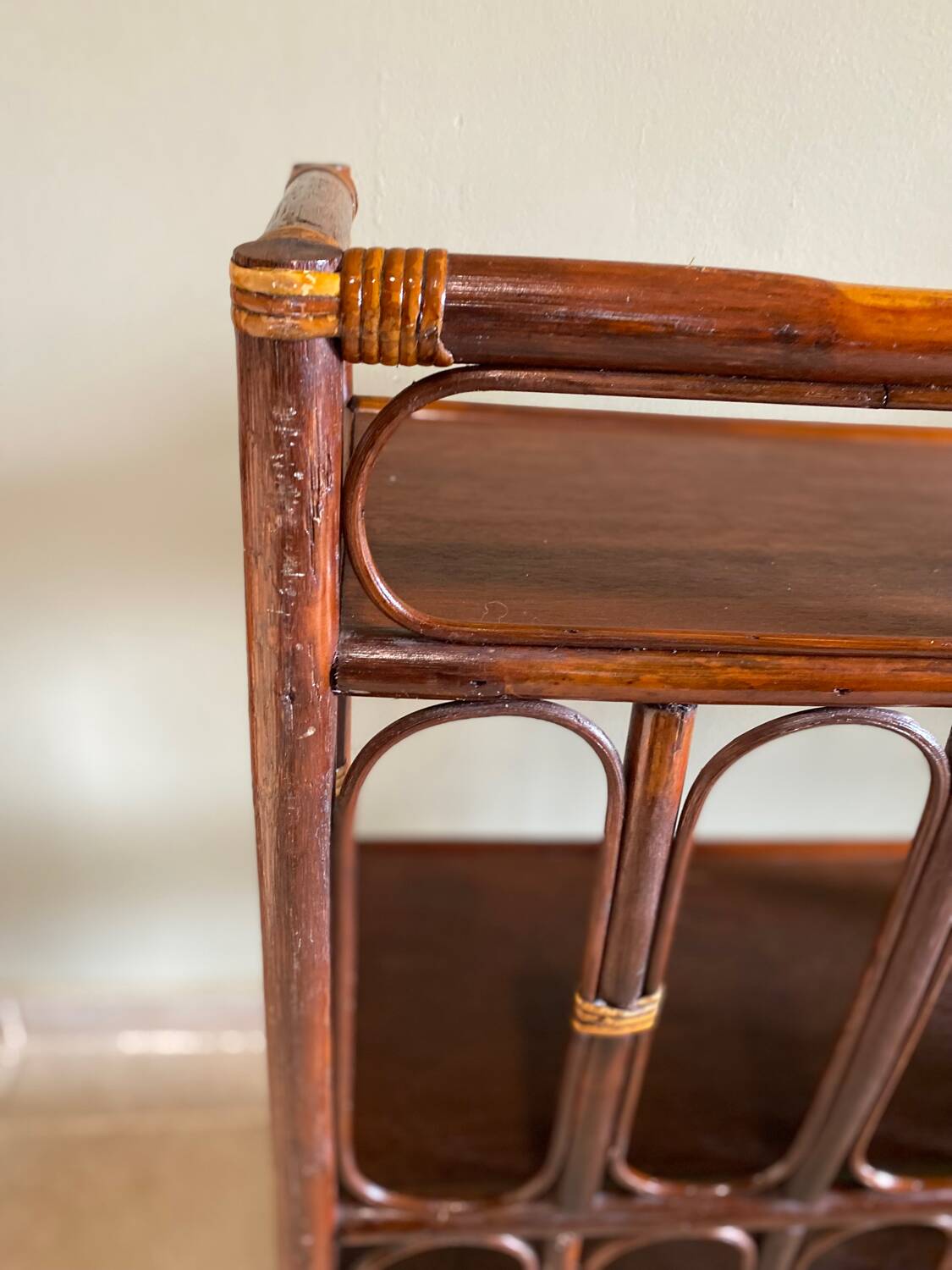 Vintage rattan shelf