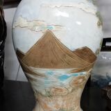 Paire de vases signé Losson en grès décor Japonisant