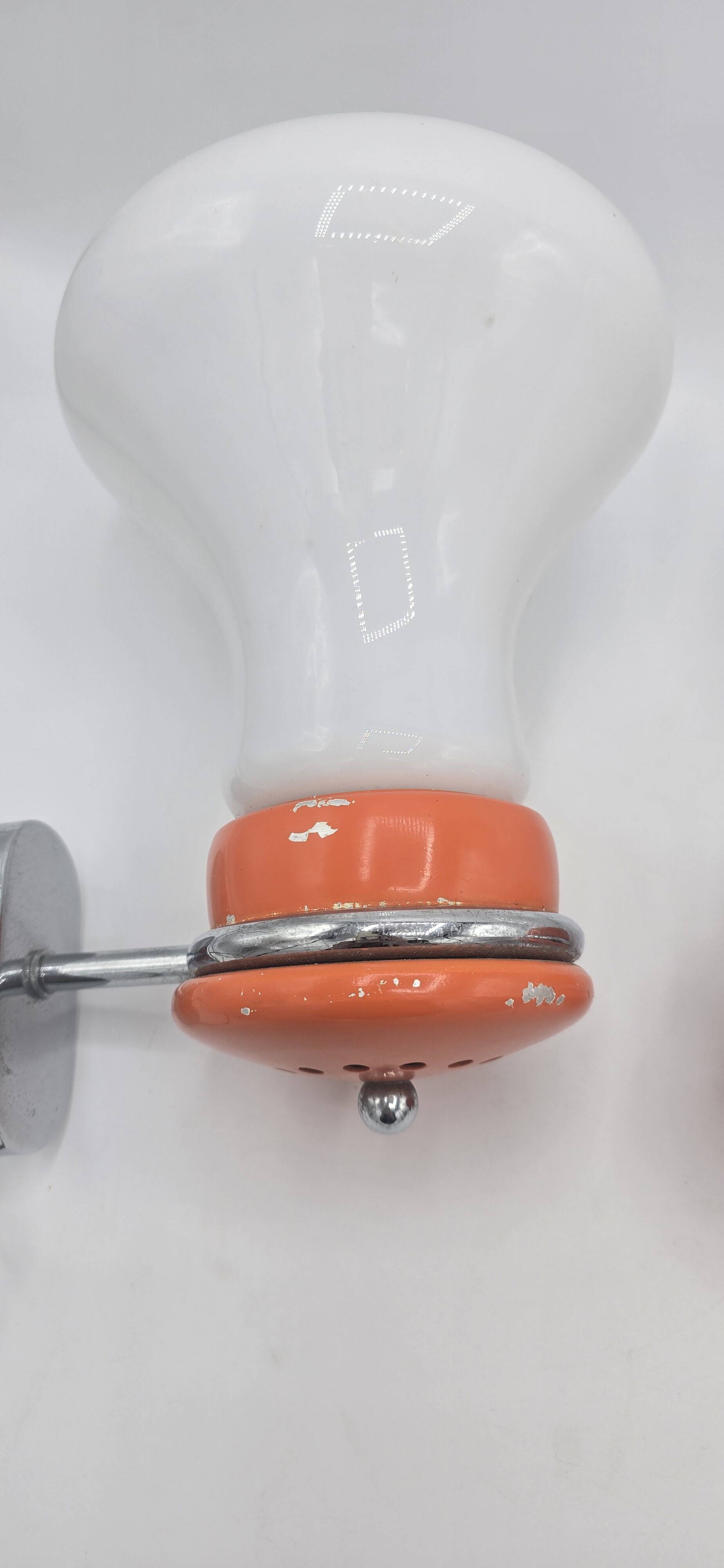 Pair of Space Age wall lights from the 70s in the style of Carlo Nason Guzzini.