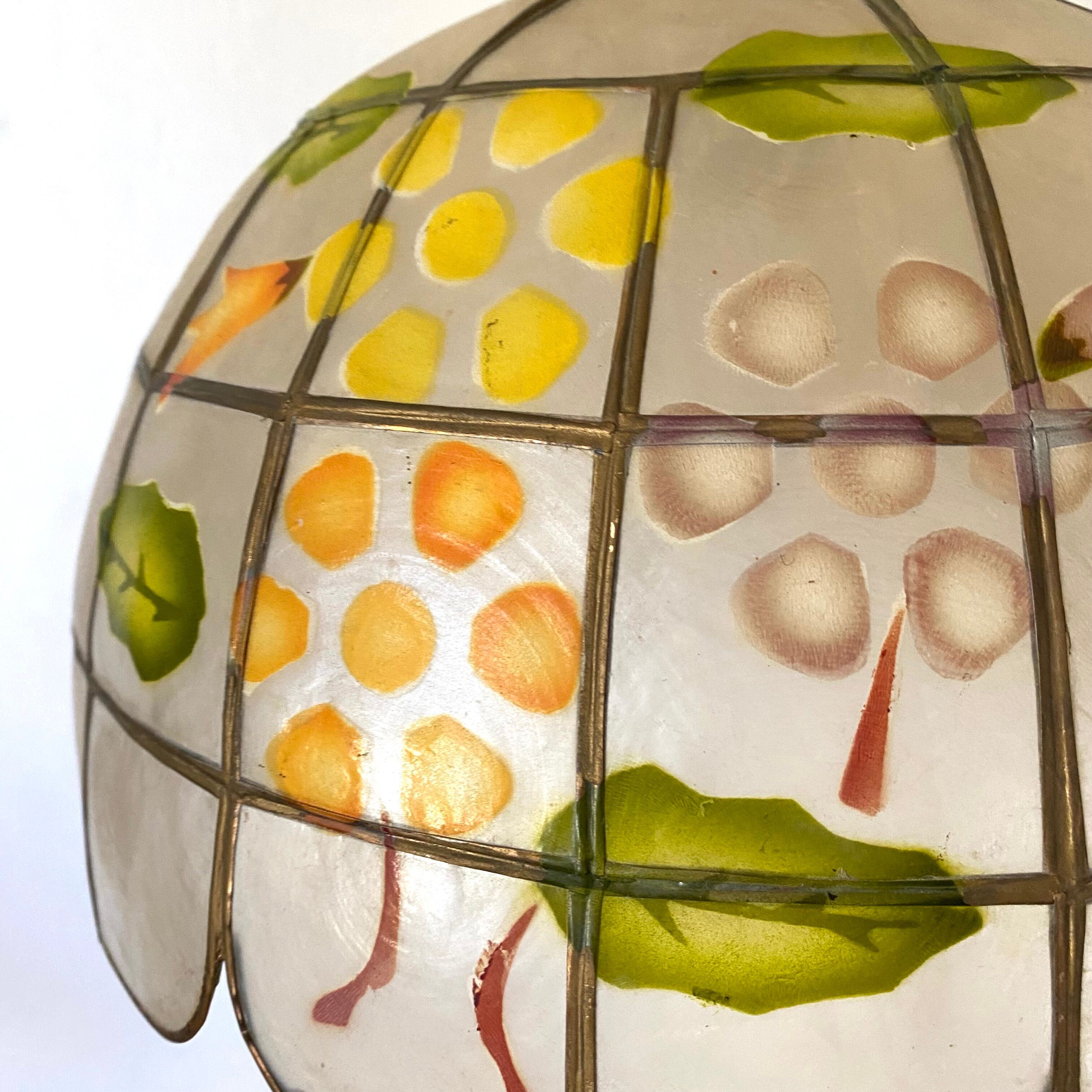 Mother-of-pearl and brass pendant light