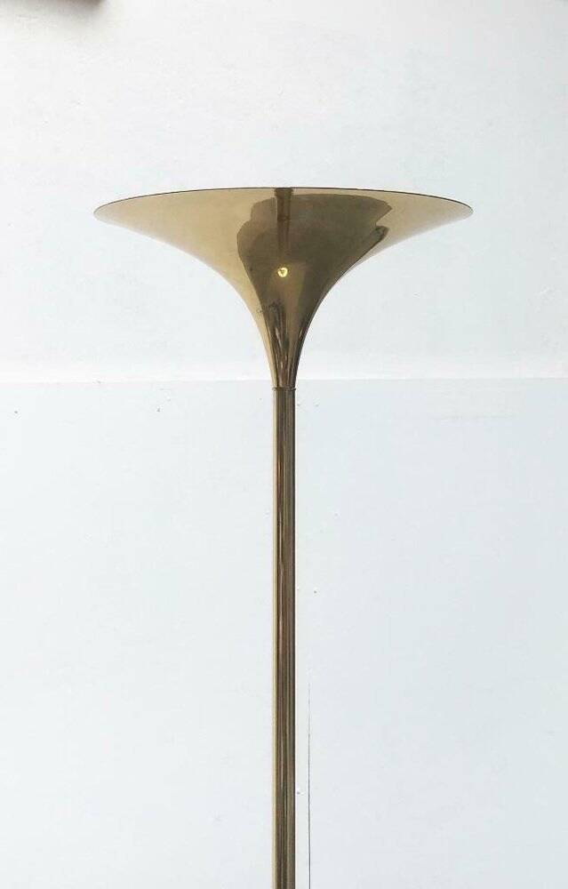 Vintage German floor lamp in Hollywood Regency style made of brass by Doria Leuchten, 1970s.