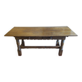 Antique patinated oak dining table, 18th century