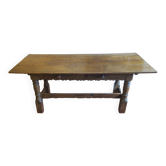 Antique patinated oak dining table, 18th century