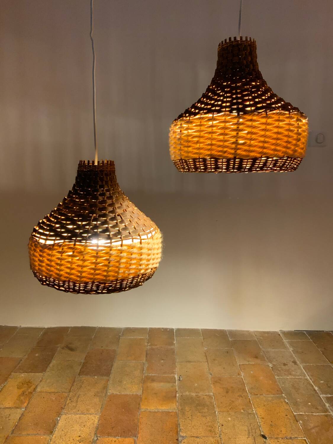 Pair of vintage pendant lights