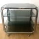 Vintage chrome and smoked glass serving trolley