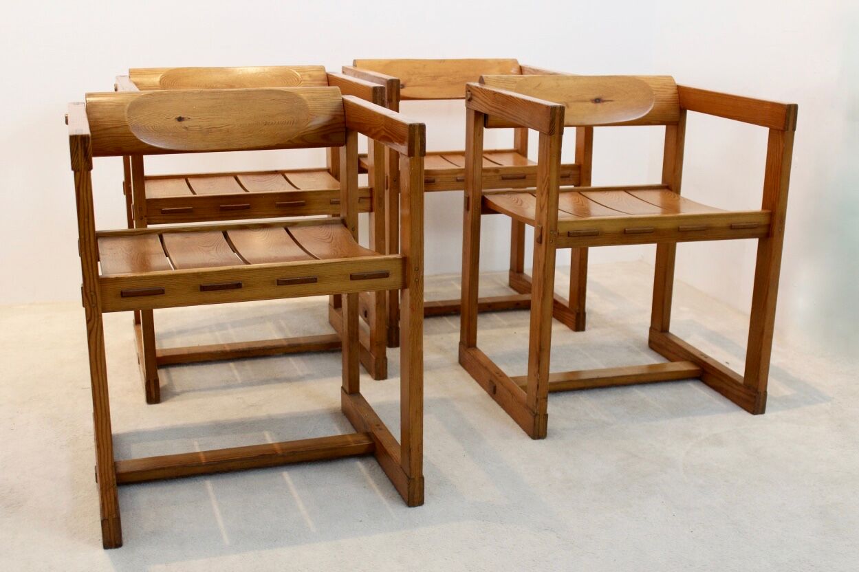 Set of 2  Edvin Helseth Pinewood with armchairs dining chair, Trybo Norway
