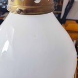 Bauhaus pendant lamp in opaline glass and brass