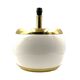 Monumental white ceramic and brass lamp base, italy 1970s