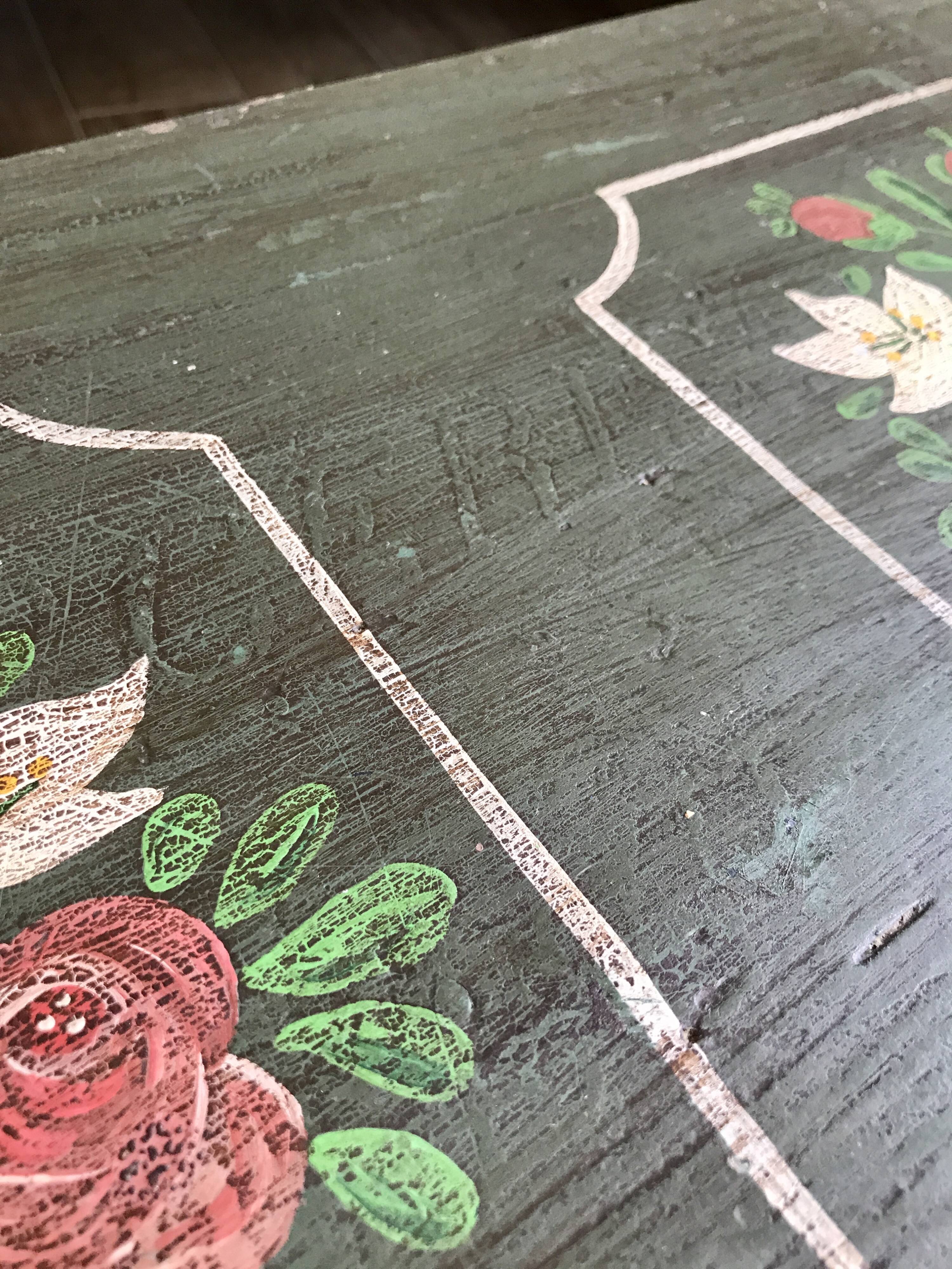 Hand-painted wooden trunk