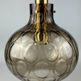 60s 70s ceiling lamp Glashütte Limburg Germany glass & brass Space Age