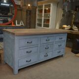 Original 1950s gray patinated 9-drawer craft cabinet