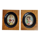 Pair of miniatures of the nineteenth century signed Jane after Fragonard