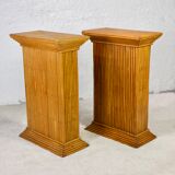 Pair of rattan pedestals 60s
