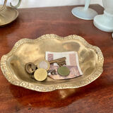 Vintage brass basket tray
