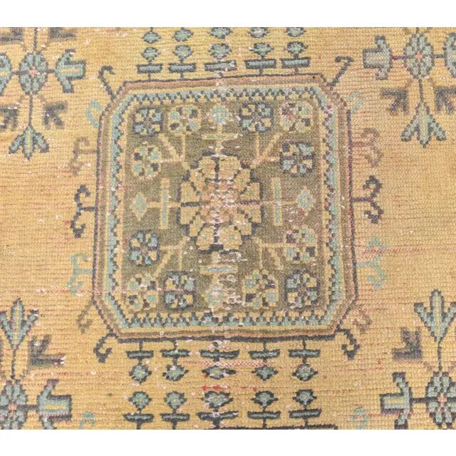 Turkish Oushak Orange Wool Rug 90x342