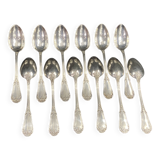 Set of 12 small silver-plated Regency-style spoons