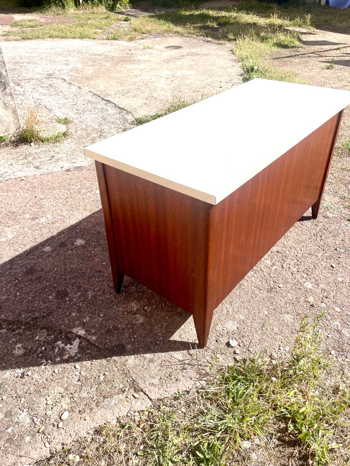 Vintage chest bench 1960. Sapele veneer