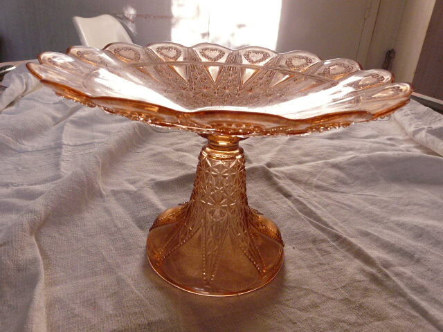 Fruit cup rosaline molded glass centerpiece