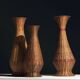 Set of three wicker vases – French folk art, circa 1950