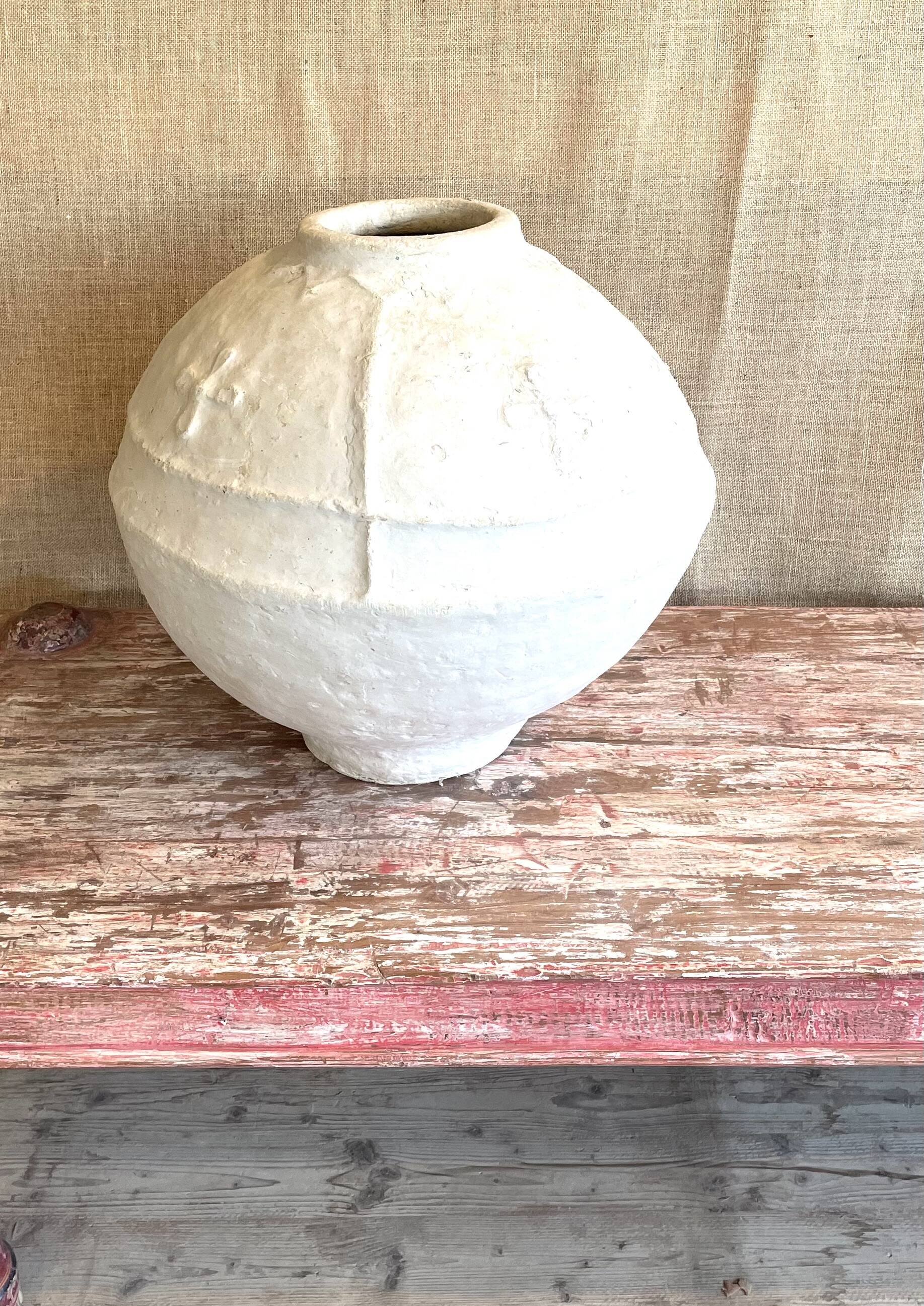 Large vintage papier-mâché jar
