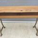 Double desk of schoolboy wood metal vintage curved base