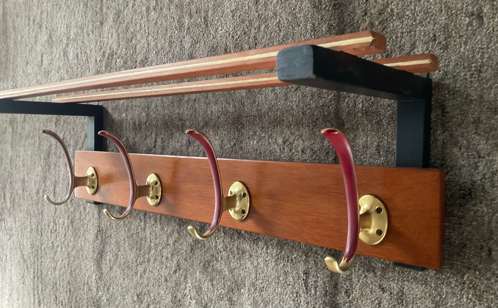 Scandinavian coat rack wardrobe in teak from the 1960s.